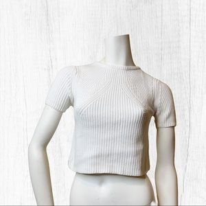 ZARA KNIT crop sweater white size M NWOT